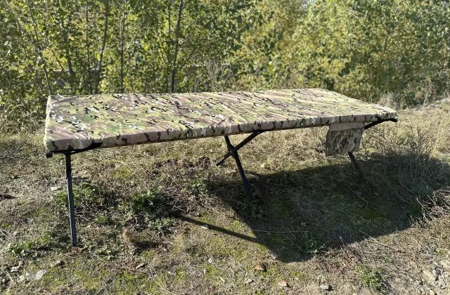 Reinforced NATO Folding Bed: Steel Frame, up to 250 kg, Colors Olive, Pixel, Multicam — Aforce