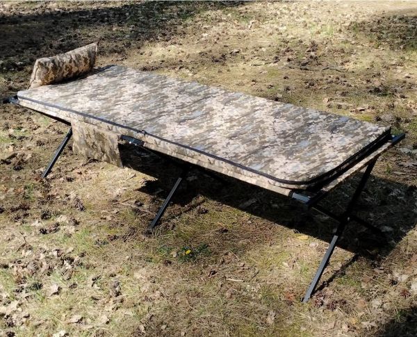 Saltea pentru pat pliant 2000×700 mm cu curele de fixare, Pixel Camuflaj