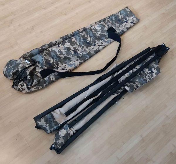 Раскладушка XL 206x72 та подушка військова посилена з карманом мультикам / піксель