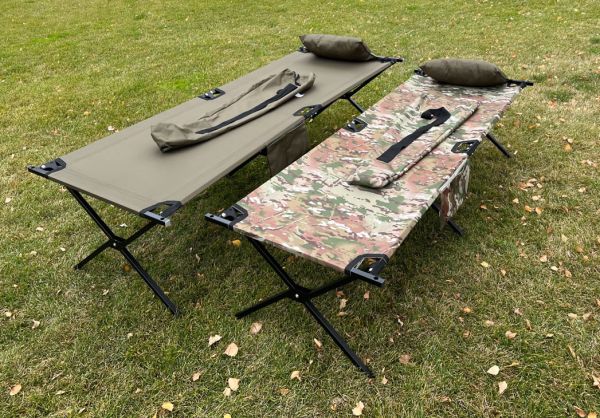 Раскладушка XL 206x72 та подушка військова посилена з карманом мультикам / піксель