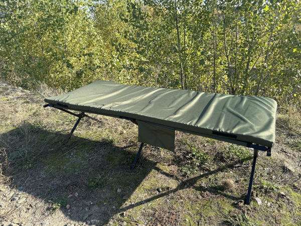 Saltea pentru pat pliant 2000×700 mm cu curele de fixare, culoare olive