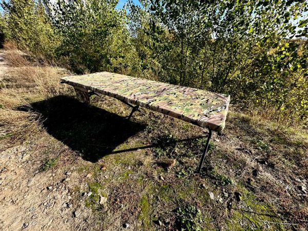 NATO folding bed 206x72 with a 200x70 mattress and a Multicam / Pixel
