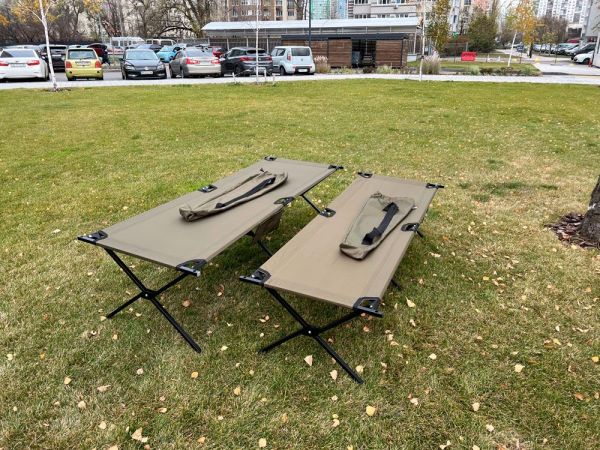Ліжко розкладне 206x72 військове, розкладачка посилена Олива
