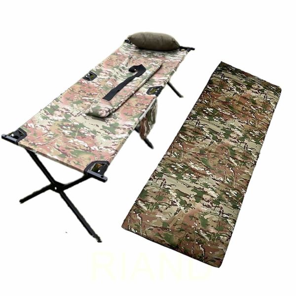 Pat pliant militar NATO 196x67 + saltea 200x70 + perna (nu cade de pe pat) Multicam / Pixel