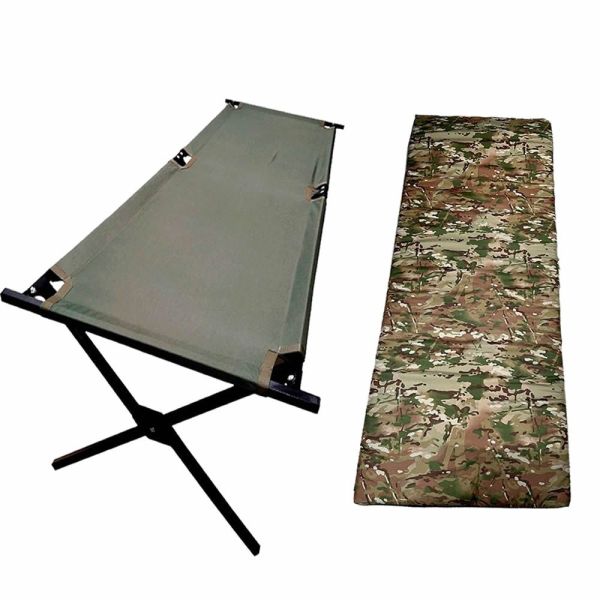 NATO folding bed 206x72 with mattress 200x70 and cover olive