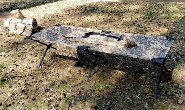 Ліжко розкладне 196x67 військове, розкладачка посилена, Стандарт, мультикам / Піксель