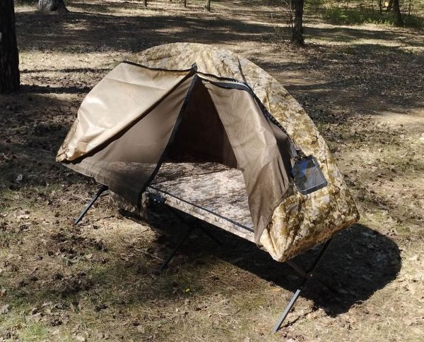 Standard folding bed 196x67 cm + Rain tent with mosquito net