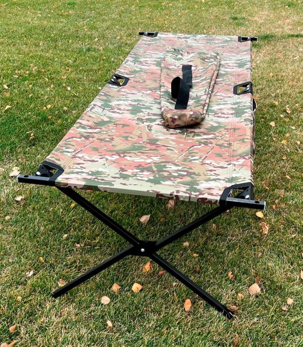 NATO folding bed 196x67 with mattress 200x70 and cover Multicam / Pixel