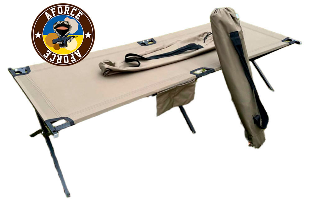 Folding beds with transport covers